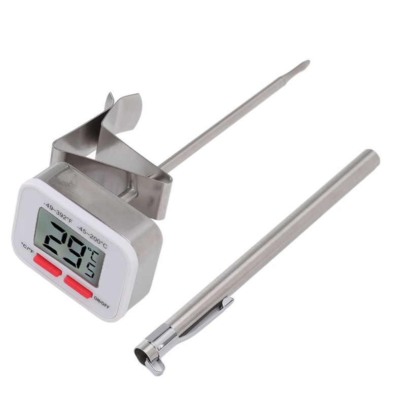 Food Thermometer Regulable Clip Large Display Screen Detachable Stainless Steel