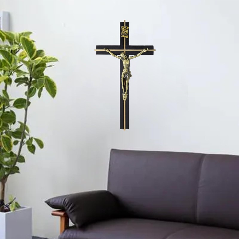 VINETEN Cross | Crucifix Wall Cross | Handmade Black Gold