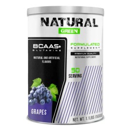 Aminoácidos Bcaas  Glutamina Green 500g 50 Servicios Sabor                                                                                            