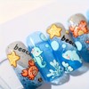 Abatare Summer Nail Art Stickers 5D Embossed Crab, Dolphin, Octopus