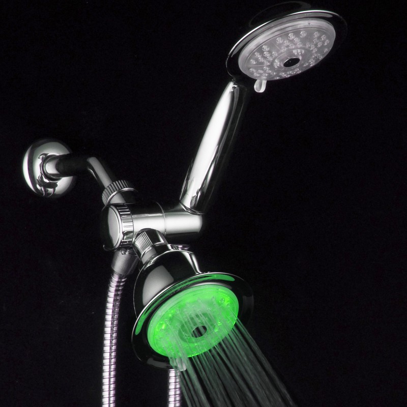Luminex by PowerSpa 7-Color 24-Setting LED Shower Head Combo with