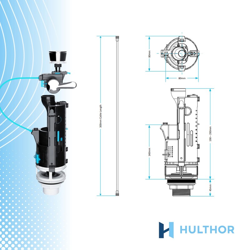 Hulthor Universal Toilet Flush Valve – Dual Flush Cistern Valve