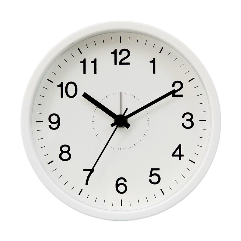 Nitori 8171487 Quiet Second Hand Table Clock SW 006TG White