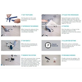 Pull Tabs Levelling System 16-30 mm Tile Thickness Peygran 1 mm Pack of 80