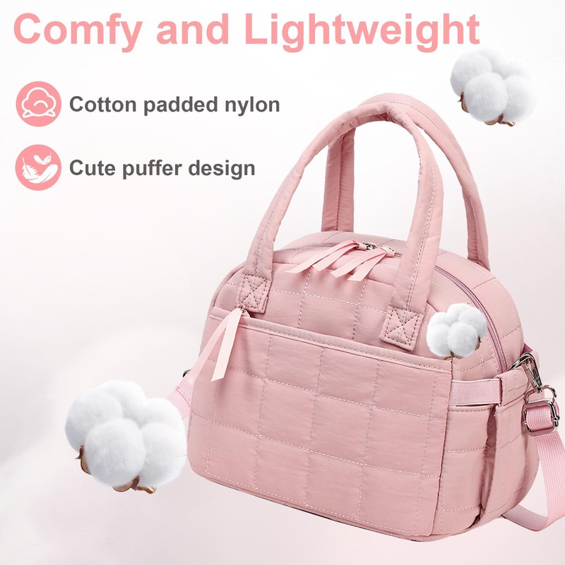 LEDAOU Lunch Box for Women Lunch bag Quilted Puffer Lunch