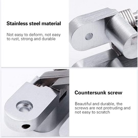 LAGALO Hidden Hinge, 2 Pack 3.74 in 180° Folding Door, Zinc Alloy, for Cabinet & Cupboard, with Screws-S5