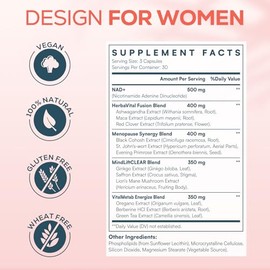 IcarusIvy Suplementos NAD de 2000 mg para mujeres, alternativa a la NMN, NAD+ liposomal femenino, con Ashwagandha, berberina HCL, ginkgo biloba y coho