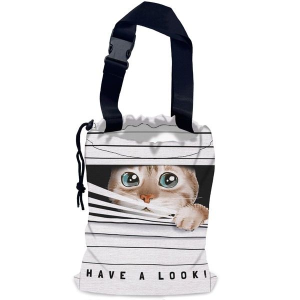 NHNXHWIA Cute Cat Car Garbage Bag,Waterproof Small Car Trash Bag