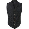 HISDERN Men's Paisley Vest Formal Wedding Party Gothic Steampunk Lapel