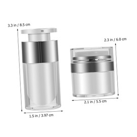 PACKOVE 4Pcs Airless Pump Jars Lotion Container Jar Travel Friendly Refillable Cosmetic Bottles for Skincare Serums and Creams Lightweight Sturdy Design