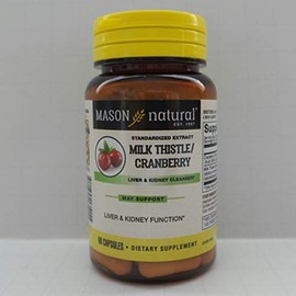 Mason Vitamins Milk Thistle/Cranberry Liver and Kidney Cleanser Capsules, 60 Count