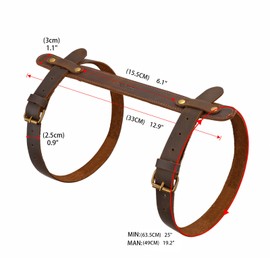 Tourbn Tourbon 2x Leather Picnic Blanket Carry Strap Camping Festival Motorcycle Bed Roll Strap Brown