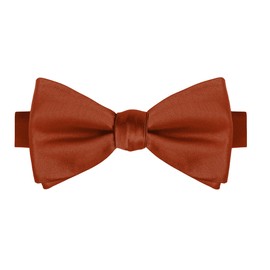 KissTies Rust Pre-Tied Boys Bow Ties Satin Bowtie Burnt Orange + Gift Box