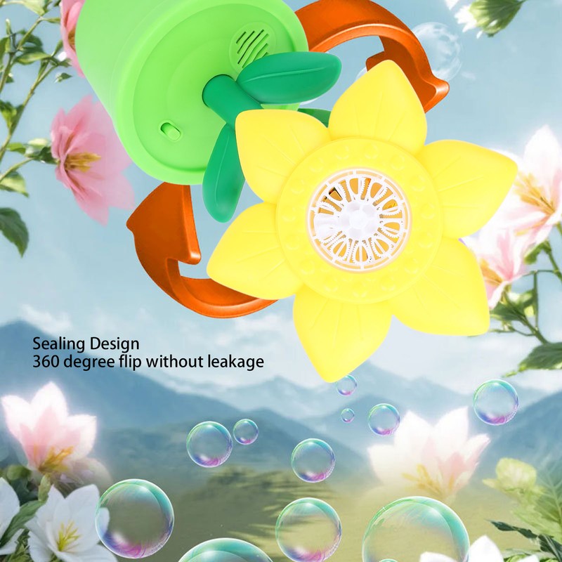 Bubble Machine with LED Light and Music Sunflower Electric Bubble