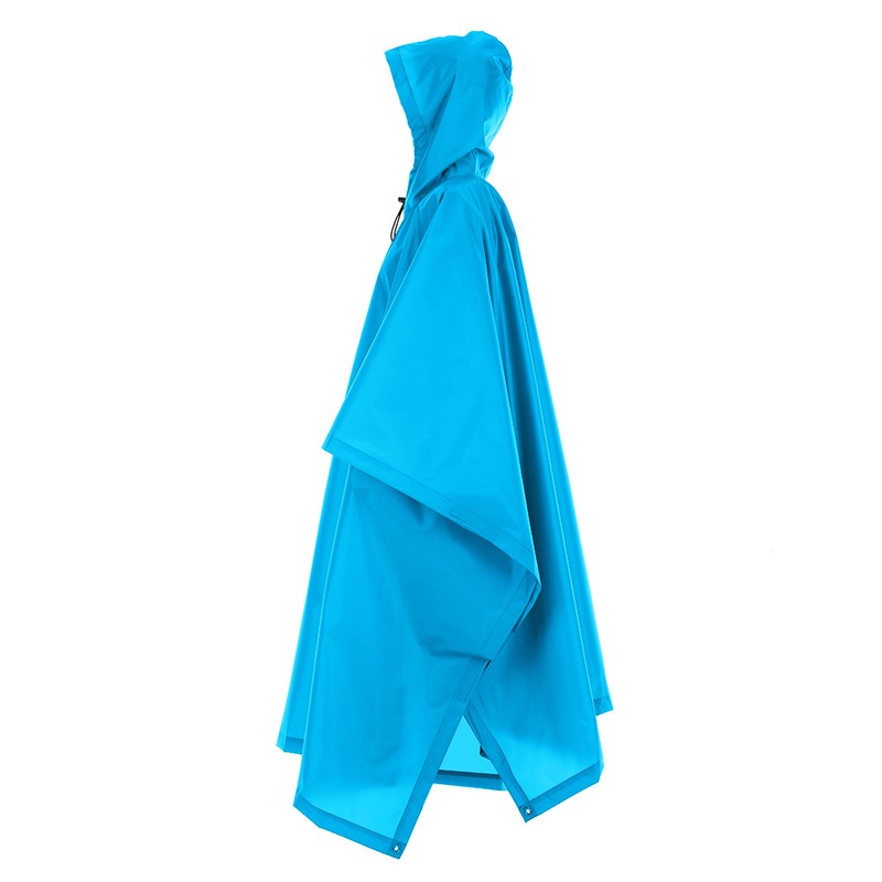 3-in-1 Waterproof Rain Poncho Lightweight Hooded Rain Coat Picnic Mat