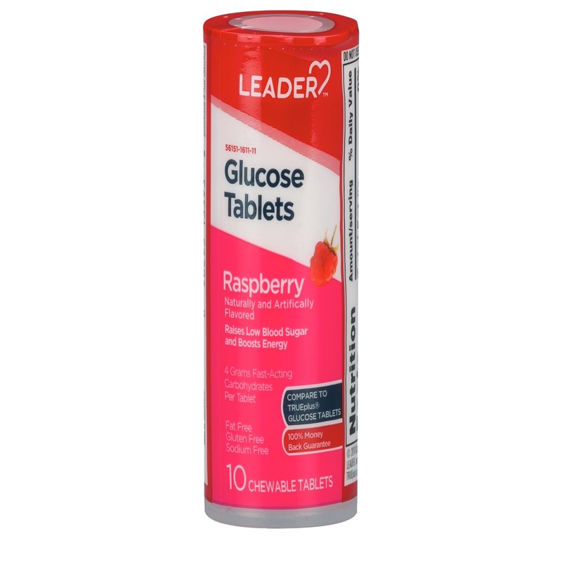 LEADER Glucose Tablets Raspberry 6 Tubes, 10 Tablets PER Tube