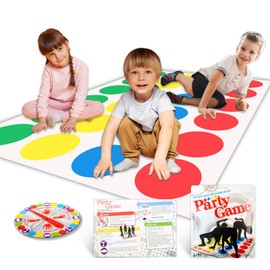 Twister Game for Kids, Twister Funny Balance Family Party Games with Spinner & Floor Play Mat Floor Games Kids Games Birthday Party Games Birthday Gift Indoor & Outdoor for 2 + More Players