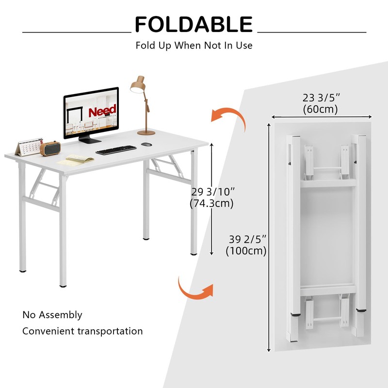 Need Folding Desk for Home Office 39-3/8" Length Modern Folding