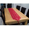 Lex's Linens Christmas Red Table Runner With a Silver Metallic