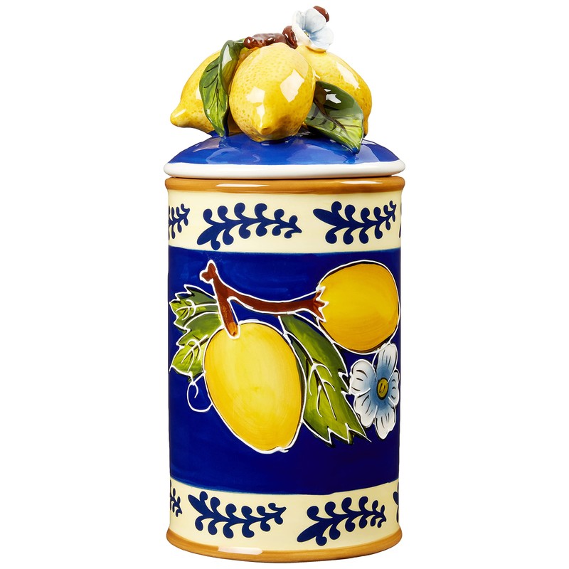 Blue Sky Ceramic Lemon Canister, Medium