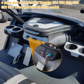 Mixopoly 4 Pack Ignition Keys, Golf Cart Keys Replacement for Yamaha G14, G16, G19, G20, G21, G22, G29/Drive Golf Cart, Replace OEM JU2-H2511-00, 8000