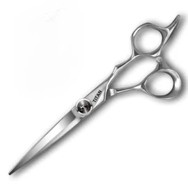 Titan Scissors | Offset Hair Cutting Japanese Style Scissors | Proffesional Barbering Scissors | Sharp Edge | Hand Made Steel 6" inch