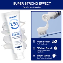Hydroxyapatite Toothpaste for Sensitive Teeth - Enamel Repair & Whitening, Fluoride-Free with Natural Mint, Fresh Breath, Cavity Protection (120g)