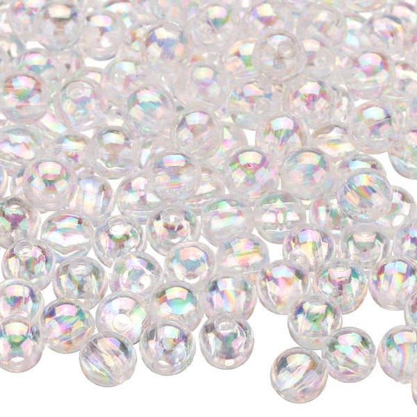 sourcing map 1000pcs Acrylic Round Beads AB Colors 6mm Loose