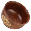 Wooden Rice Bowl Jujube Wood Anti Scald Exquisite Elegant Round