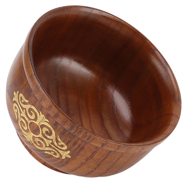 Wooden Rice Bowl Jujube Wood Anti Scald Exquisite Elegant Round