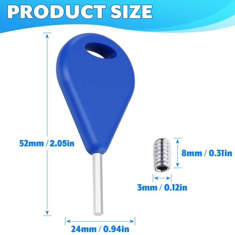 Easecos 4 Pcs Surfboard Fin Key with 24 Pcs Screws,