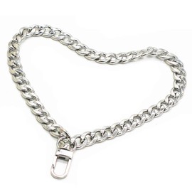 WEICHUAN 8" DIY Iron Flat Chain - Wrist Strap Wrist Chain Purse Straps Handbag Chains Accessories (Silver)