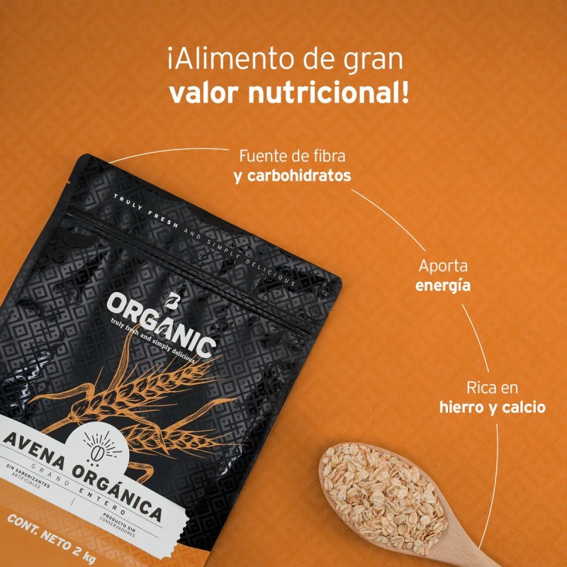 B-Life Avena Orgánica | 2kg | Libre de Gluten y