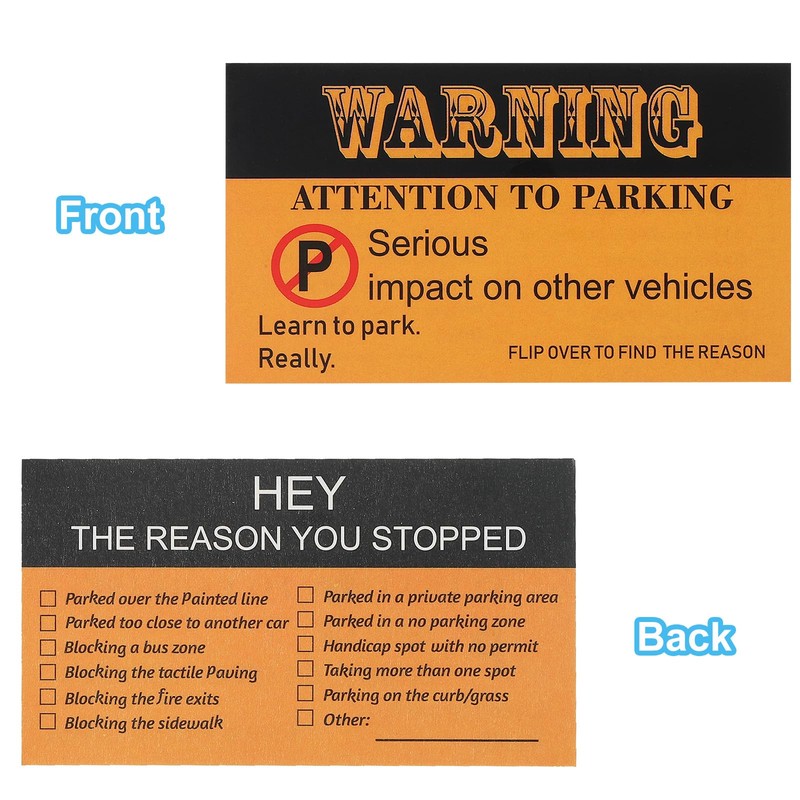PATIKIL Bad Parking Cards Attention to Parking Cards, 100 Pack