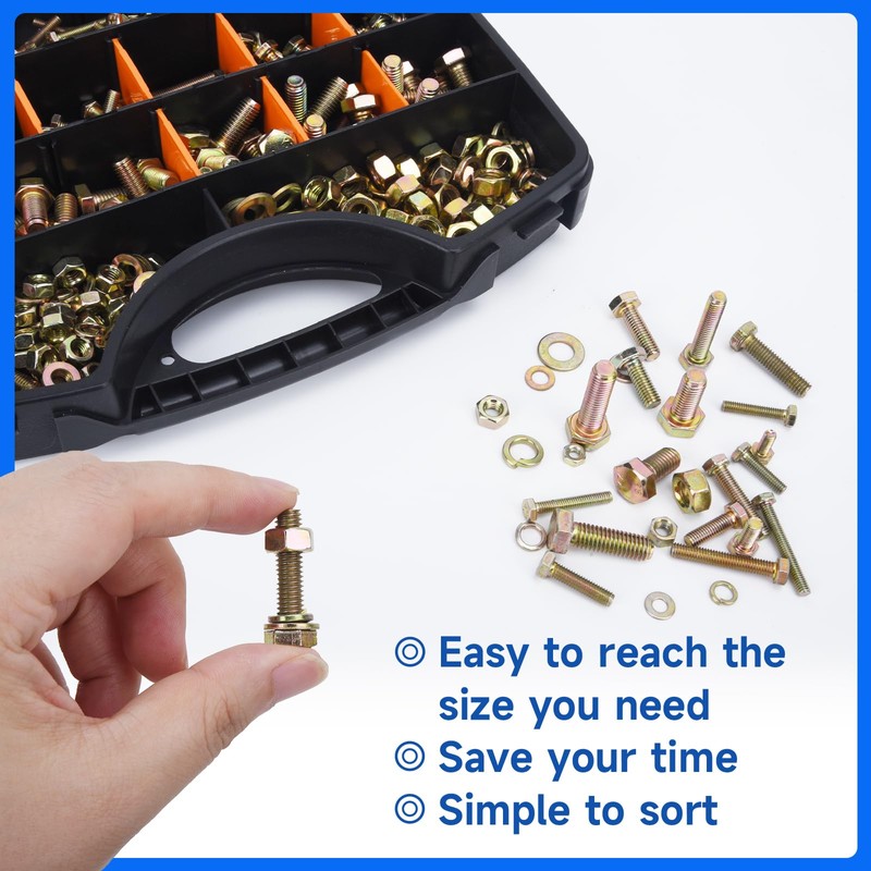 940PCS Grade 8.8 Metric Bolt and Nuts Kits M4 M5