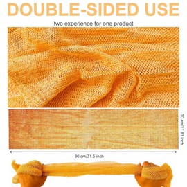 XIANZANDER African Net Sponge,African Exfoliating Net,African Exfoliating Sponge,Deep Cleaning Scrubber Back Scrubber,African Net Bathing Sponge for Men and Women(Orange)