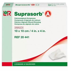 Suprasorb A Square Calcium Alginate Dressing, 10 x 10 cm