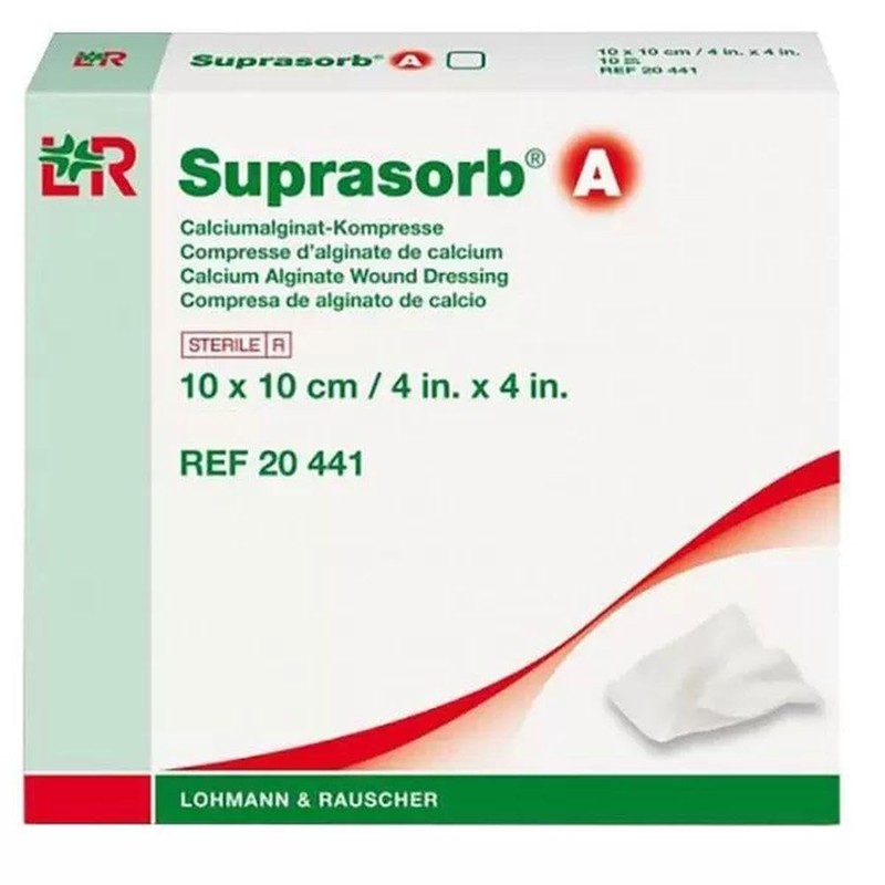 Suprasorb A Square Calcium Alginate Dressing, 10 x 10 cm