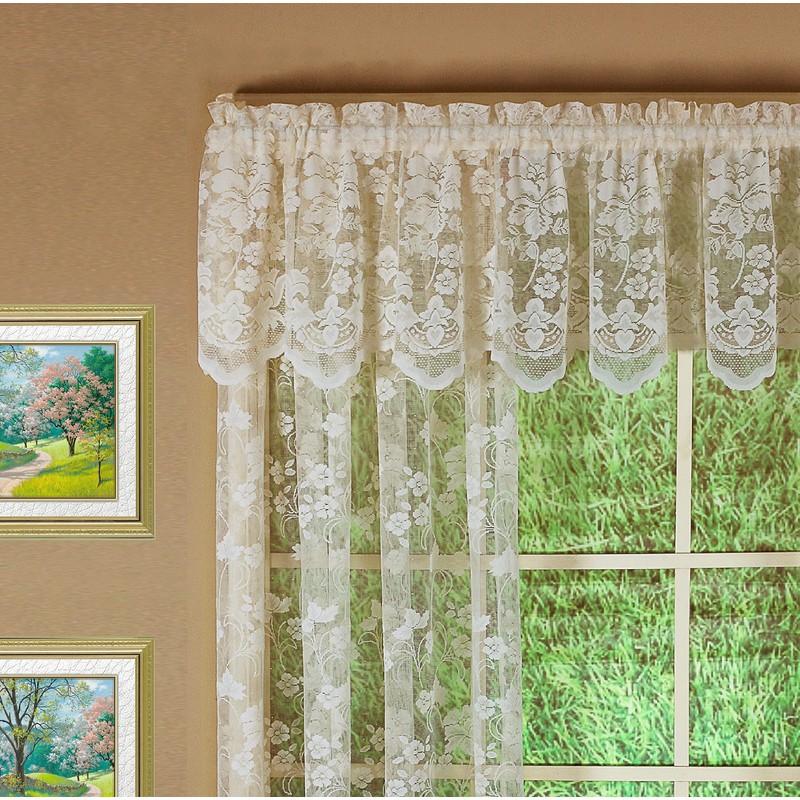 Today's Curtain Floral Vine Lace Panel 72", Ivory, 60W x