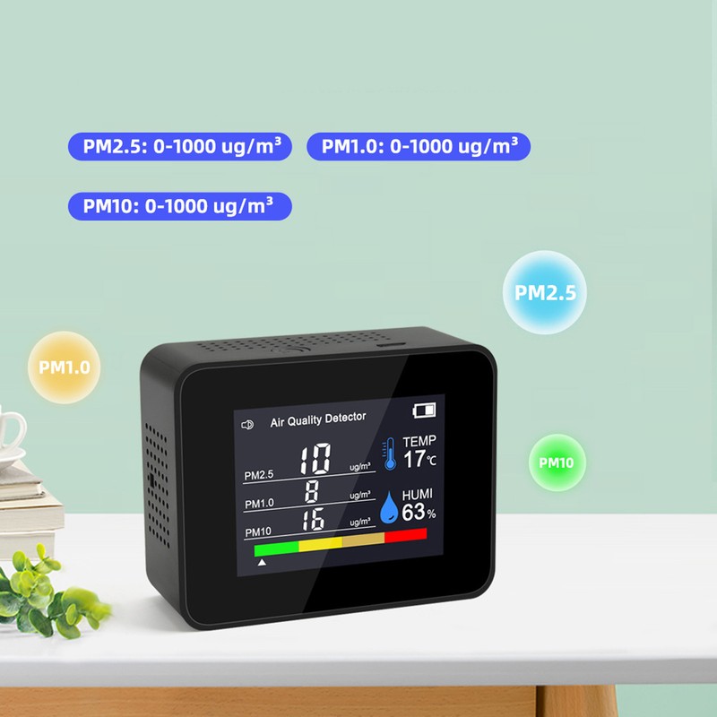 8 in 1 Air Quality Monitor with Gravity Sensor Carbon