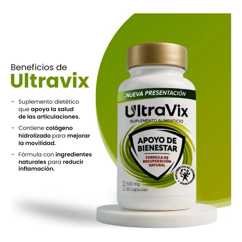 Ultravix Mejora Articulaciones Reduce Inflamación 100cp Sabor