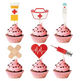 GotGala 24 Pieces Nurse Cupcake Toppers Graduation Cupcake Picks for Nurse Theme Birthday Graduation Party Decoration Photo Prop