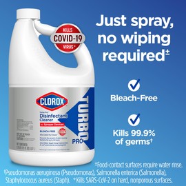 Clorox Turbo Disinfectant Cleaner for Sprayer Devices, Bleach-Free Healthcare Cleaning and Industrial Cleaning, Kills Cold and Flu Viruses, CloroxPro 121 Fl. Oz. (Pack of 3) - 60091