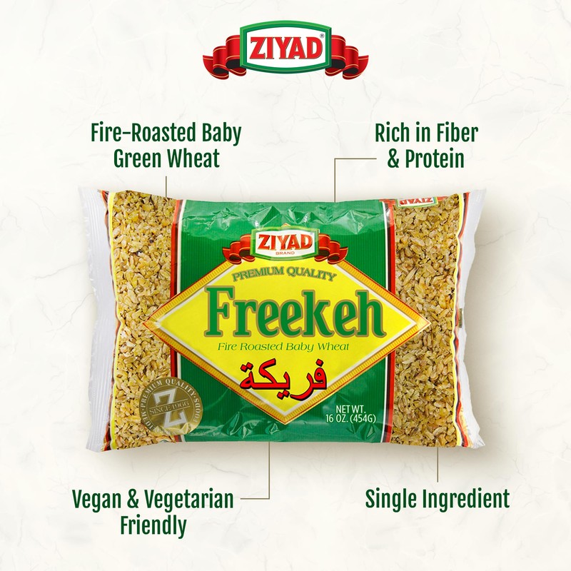 Ziyad Fine Roasted Green Wheat Freekeh, 16 Ounce
