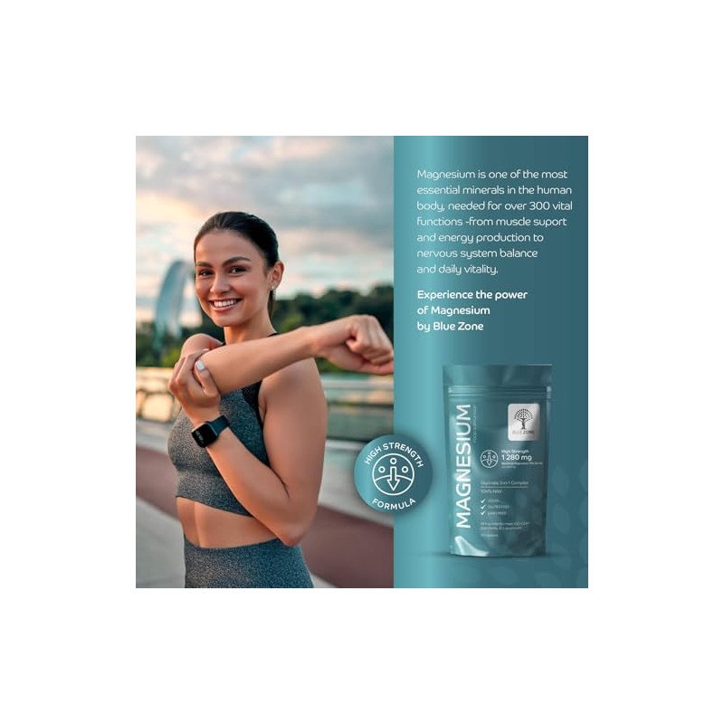 Magnesium Glycinate 3-in-1 Complex 106% NRV that Powers More Than