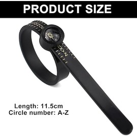 2 Pcs Adjustable Ring Sizer UK – Ring Measurement Tool with Magnifying Glass – A-Z Sizing for Men & Women – Includes Ring Size Guide & Chart (Black & White)
