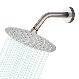6 Inch Round Rain Shower head, High Flow Stainless Steel Rainfall Shower Head, High Pressure Design (Brushed Nickel)