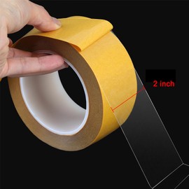 ZZJMCH Ultra-Thin Double-Sided Tape, Woodworking Tape, Pet Double Sided Tape, High Tack Tape for Arts & Crafts, Photos, Scrapbook, Woodworking, Fixed Carpet, Wall Décor, Sewing Project (2in x 33ft)