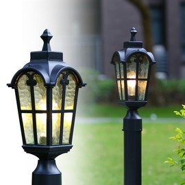Kainozoic Outdoor Post Lights Fixture Anti-Rust Lamp Post Light Fixture Waterproof Exterior Pole Light Outside Pole Lighting for Yard Pathway Driveway Fence