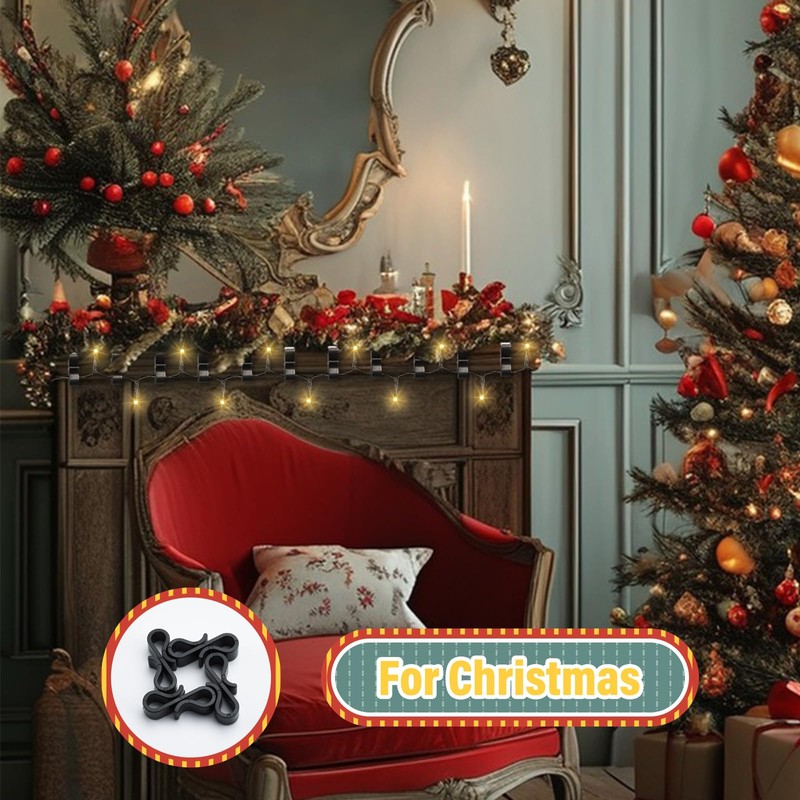 Gutter Hooks for Outdoor Lights, 120 Pcs Mini Plastic S